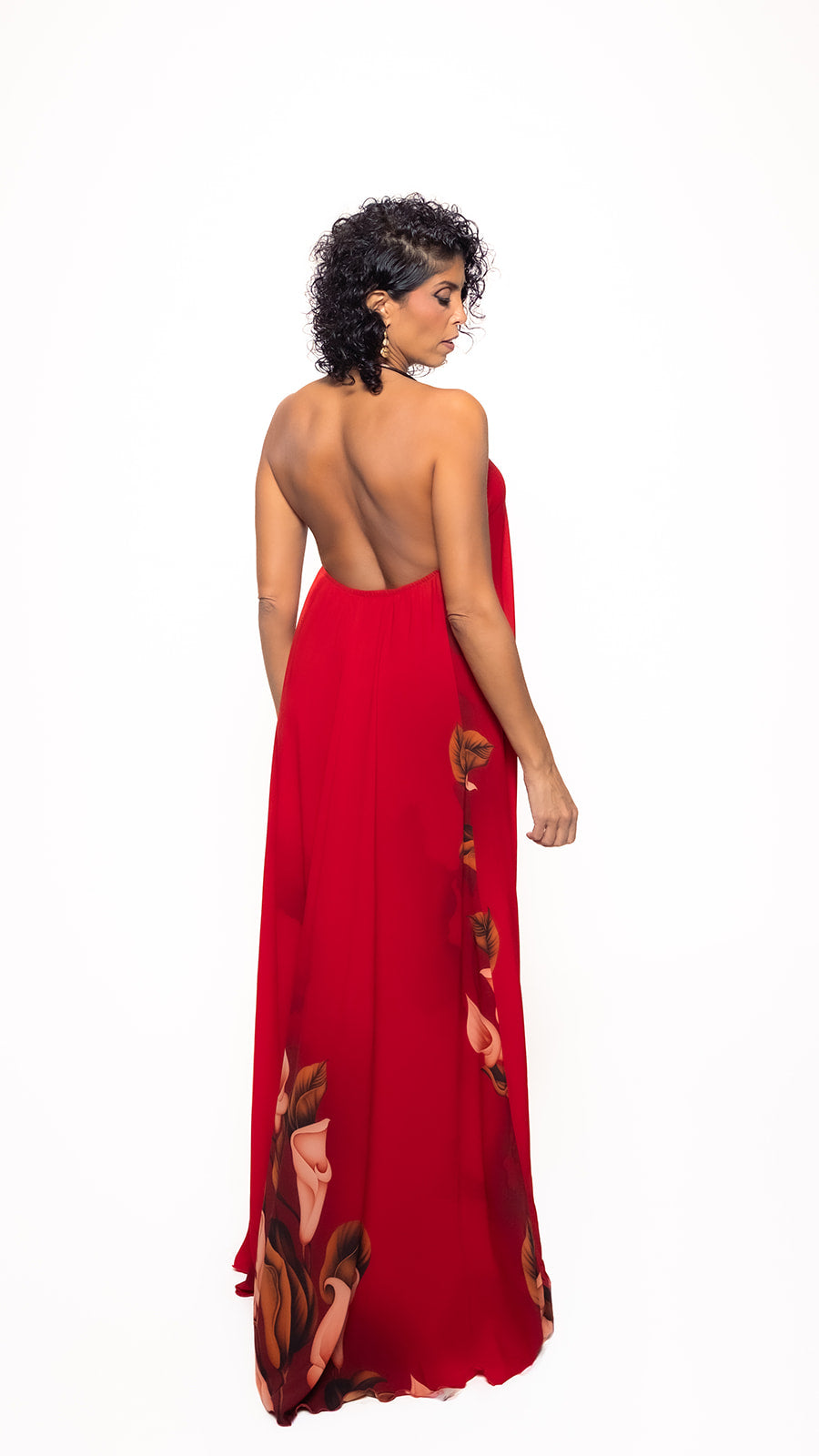 Red Bell Collar Dress