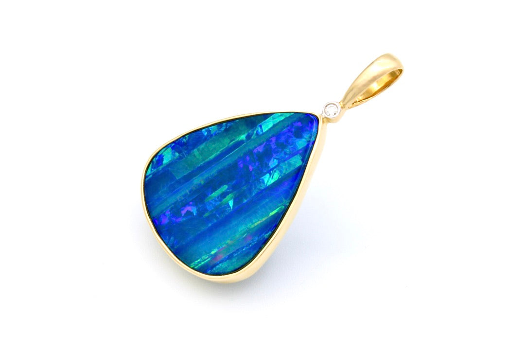 14K Yellow Gold & Diamond Pendant (With 14K YG Adjustable Chain)